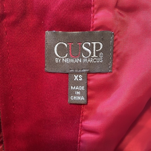 CUSP Neumann Marcus Pink Leather Fringed Mini Skirt XS Lined Zipper Sexy EUC - Picture 6 of 9